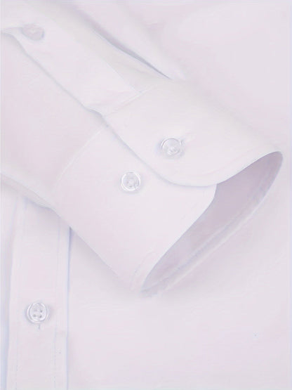Lars | Plain shirt with notch collar and long sleeves