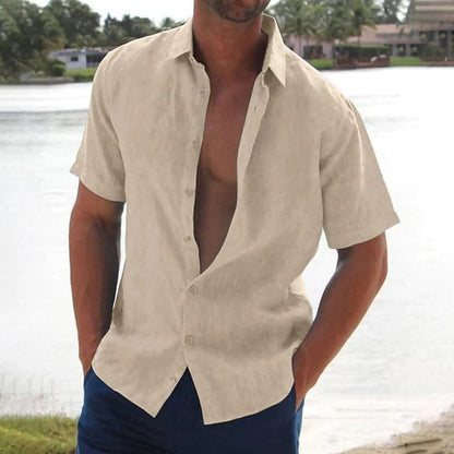 Lars | Linen Casual Men's Short Sleeve Shirt