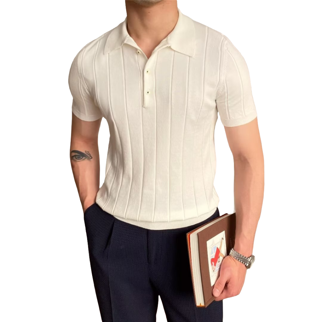 Lars | Ribbed Cotton Polo
