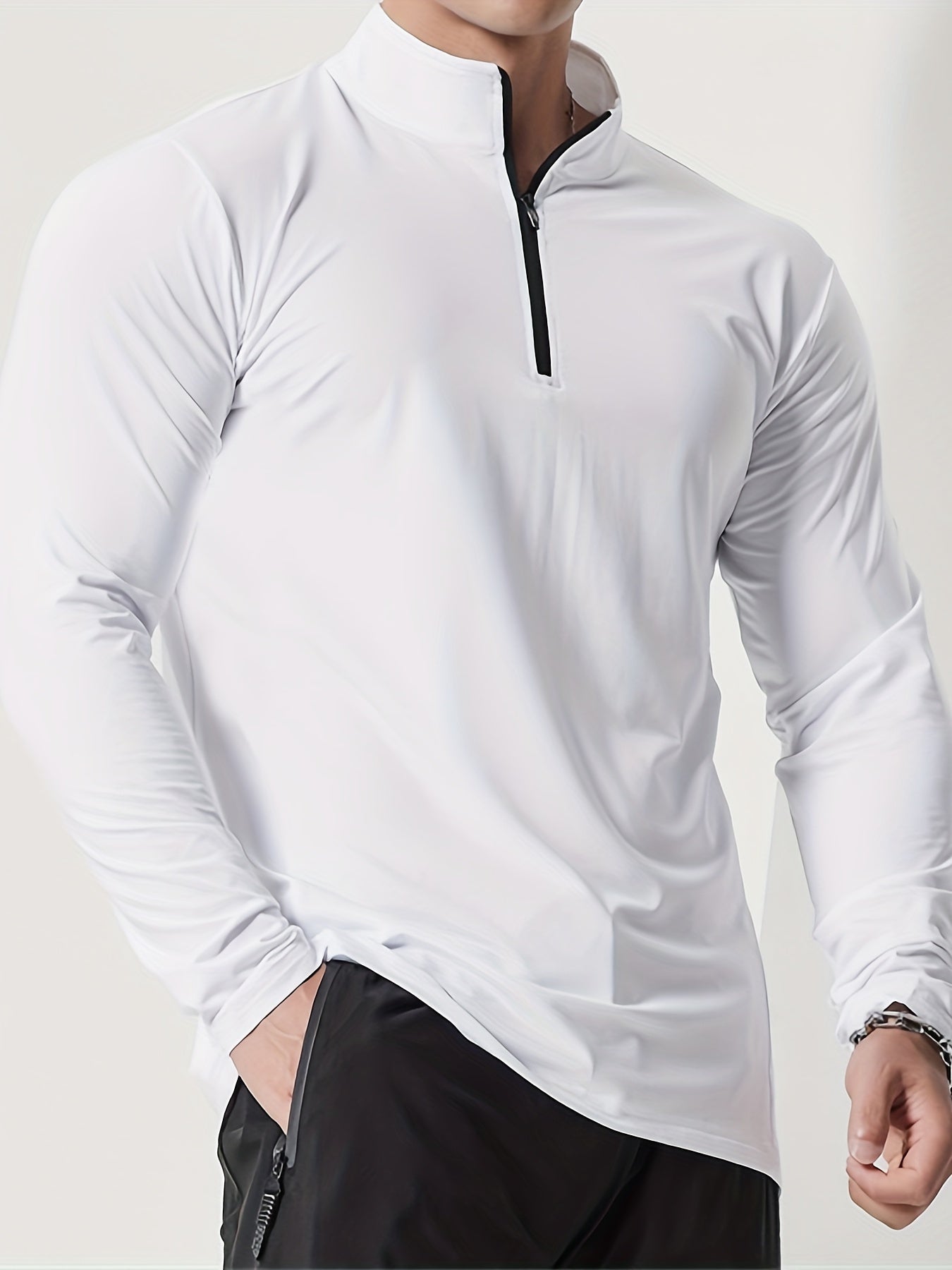 Lars | Slim-fit henley shirt with half zip and long sleeves