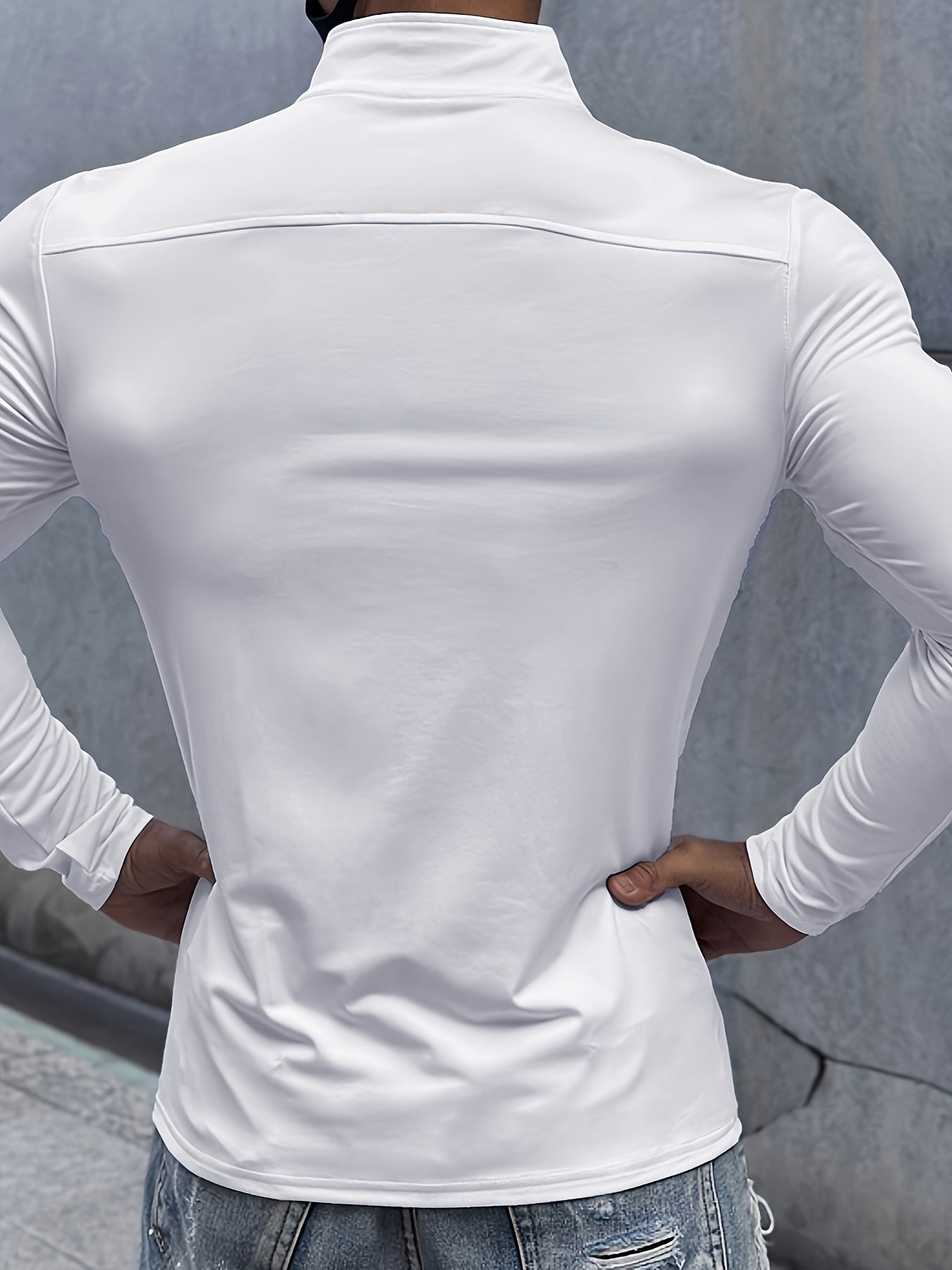 Lars | Slim-fit henley shirt with half zip and long sleeves