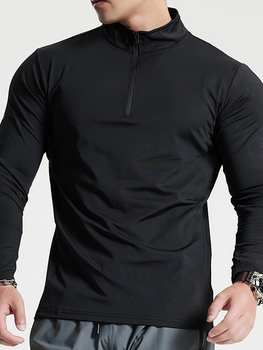 Lars | Slim-fit henley shirt with half zip and long sleeves