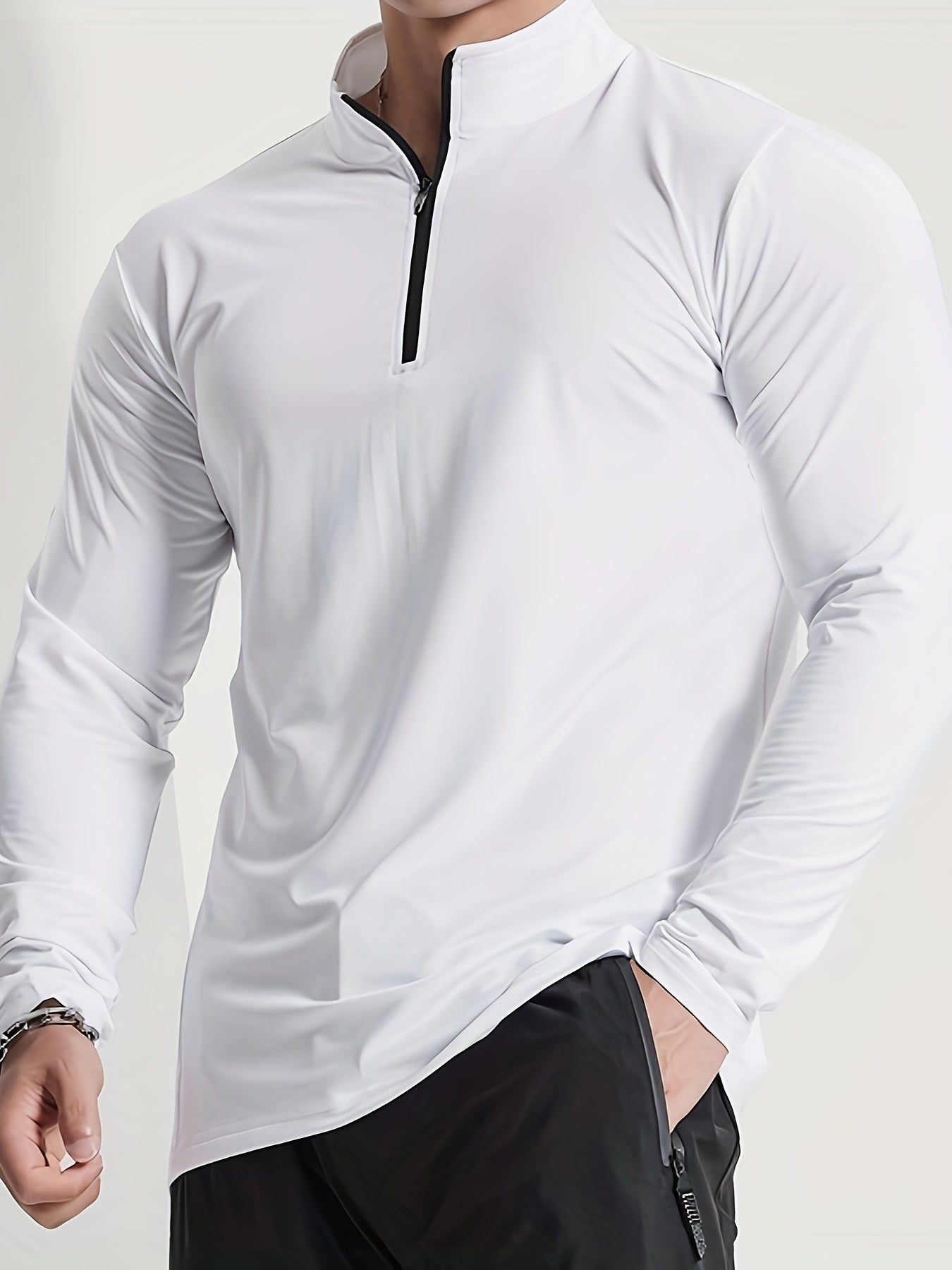 Lars | Slim-fit henley shirt with half zip and long sleeves