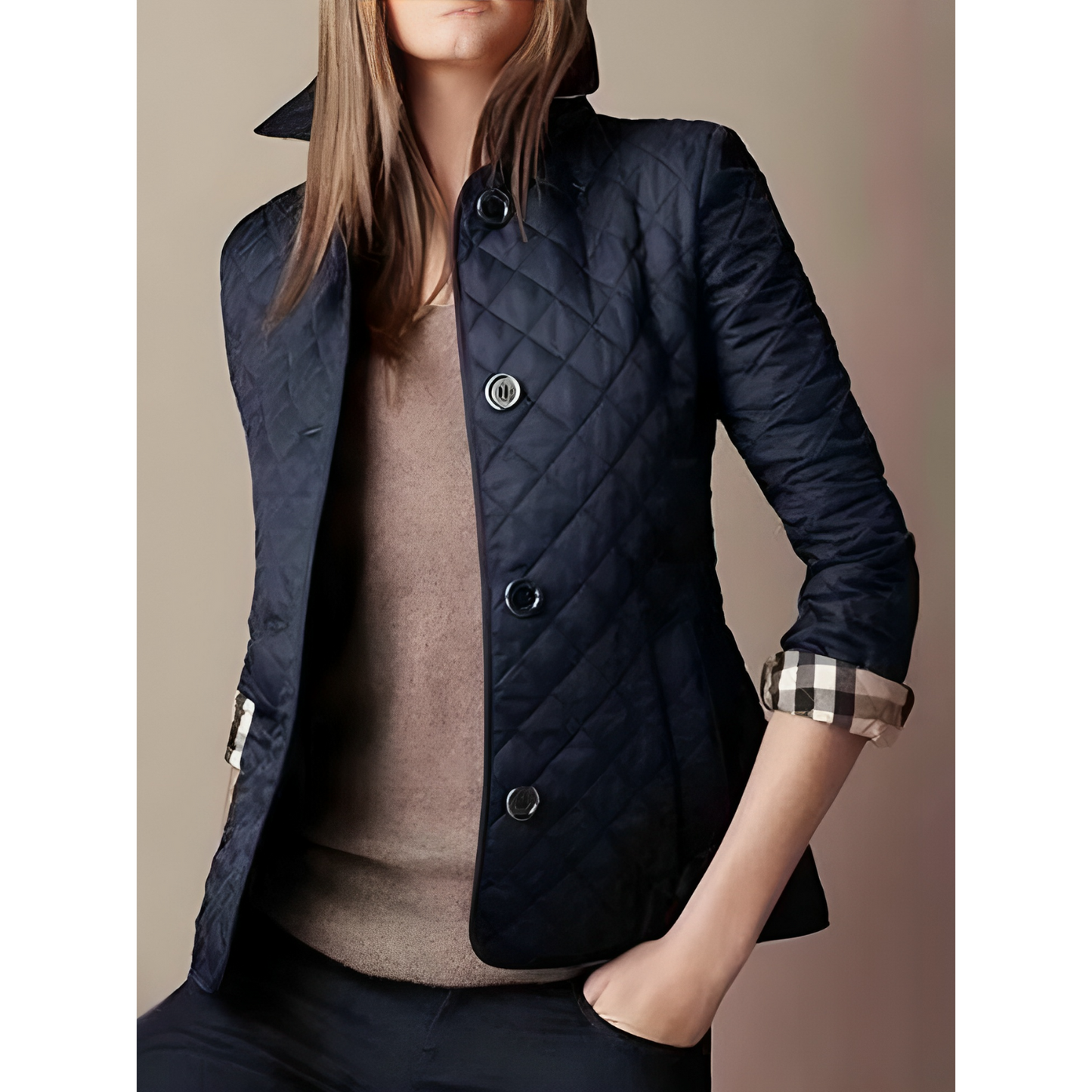 Leila | Short Quilted Ladies' Jacket with Buttons and Collar