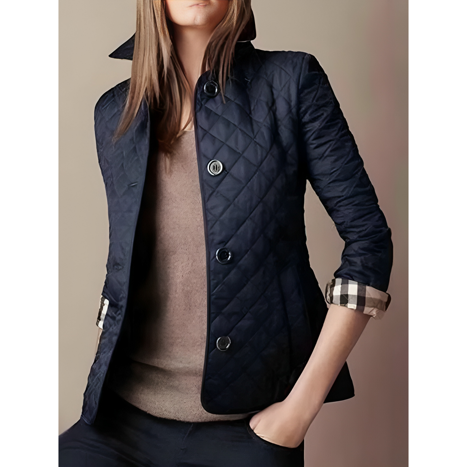 Leila | Short Quilted Ladies' Jacket with Buttons and Collar