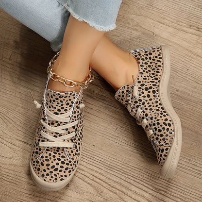 Leopard | Leopard Print Women's Low-Top Sneakers