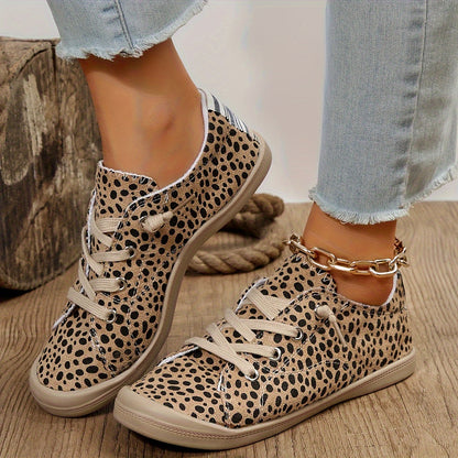 Leopard | Leopard Print Women's Low-Top Sneakers