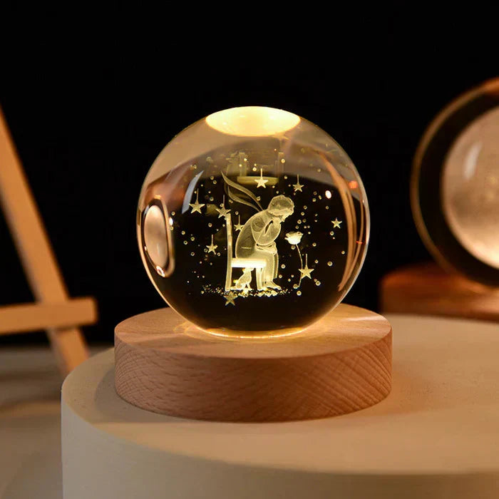 3D-Mondlampe mit Astronautendekoration und warmem LED-Nachtlicht