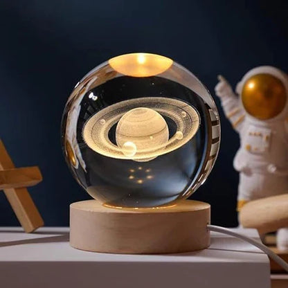 3D-Mondlampe mit Astronautendekoration und warmem LED-Nachtlicht