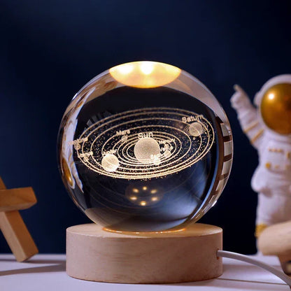 3D-Mondlampe mit Astronautendekoration und warmem LED-Nachtlicht