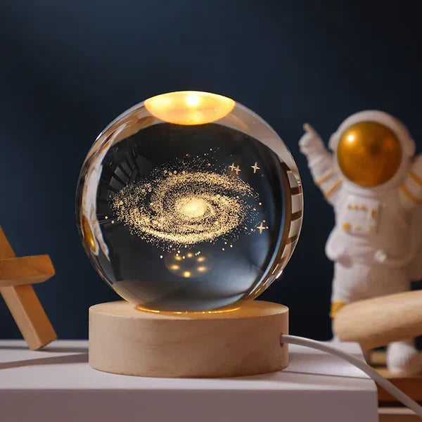 3D-Mondlampe mit Astronautendekoration und warmem LED-Nachtlicht
