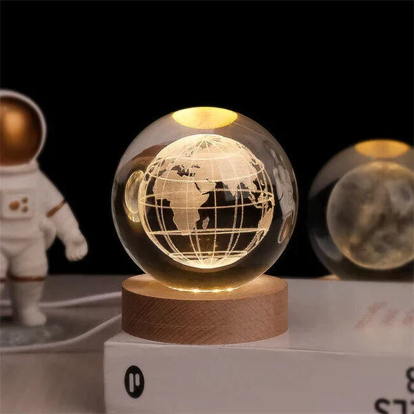 3D-Mondlampe mit Astronautendekoration und warmem LED-Nachtlicht