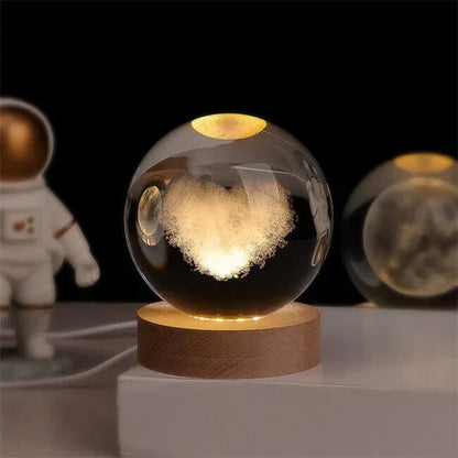 3D-Mondlampe mit Astronautendekoration und warmem LED-Nachtlicht