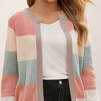 Light cardigan with thick stripes