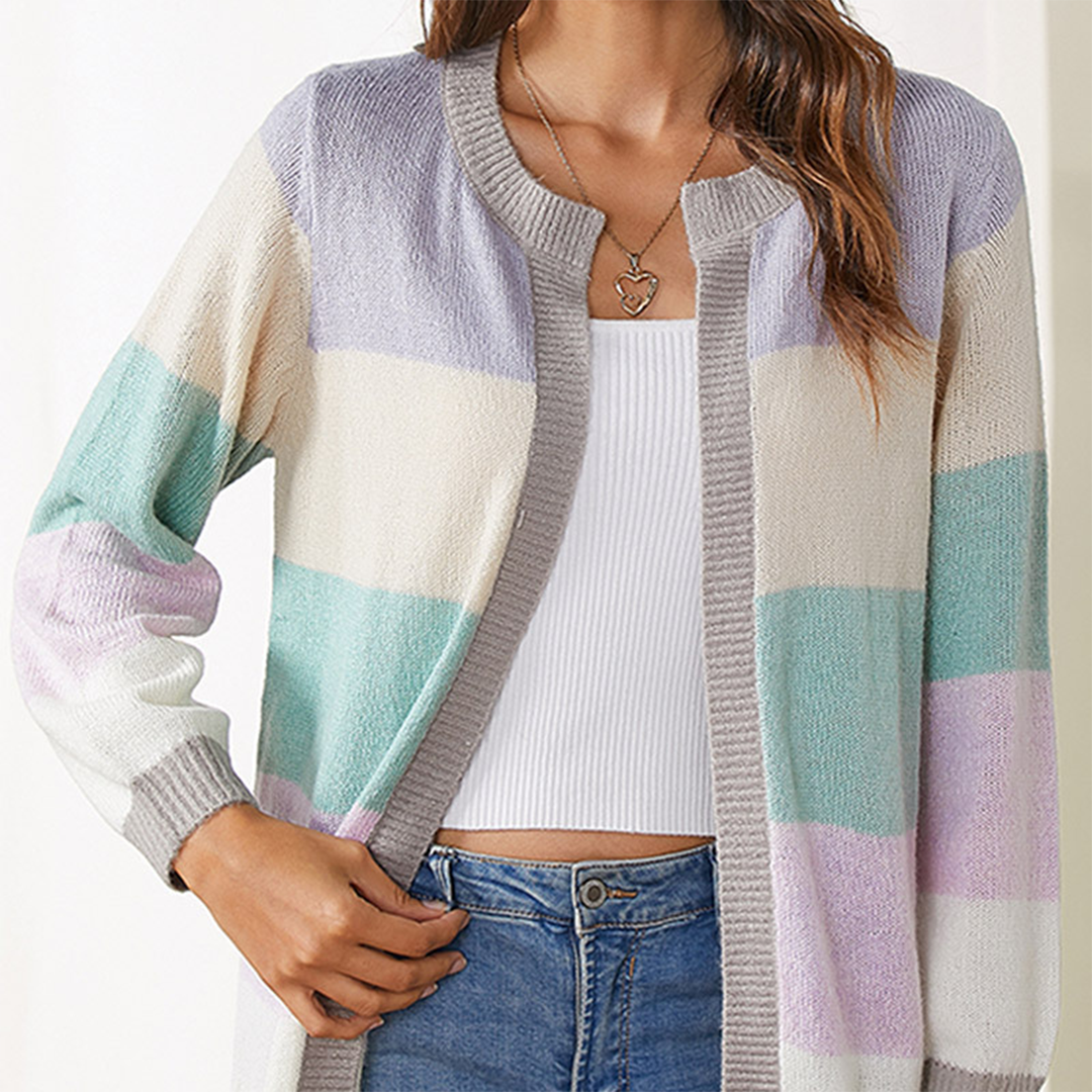 Light cardigan with thick stripes