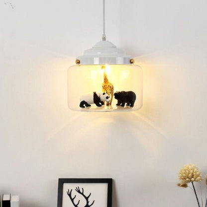 Little Zoo | Závěsná lampa se skleněným stínidlem