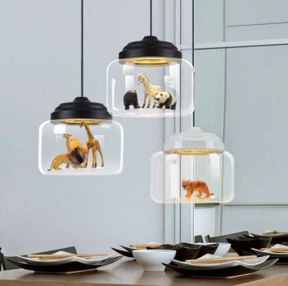 Little Zoo | Závěsná lampa se skleněným stínidlem