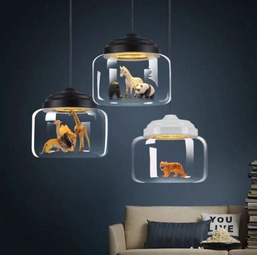 Little Zoo | Závěsná lampa se skleněným stínidlem