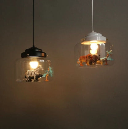 Little Zoo | Závěsná lampa se skleněným stínidlem