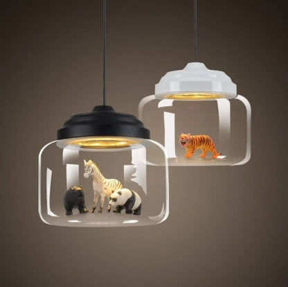 Little Zoo | Závěsná lampa se skleněným stínidlem