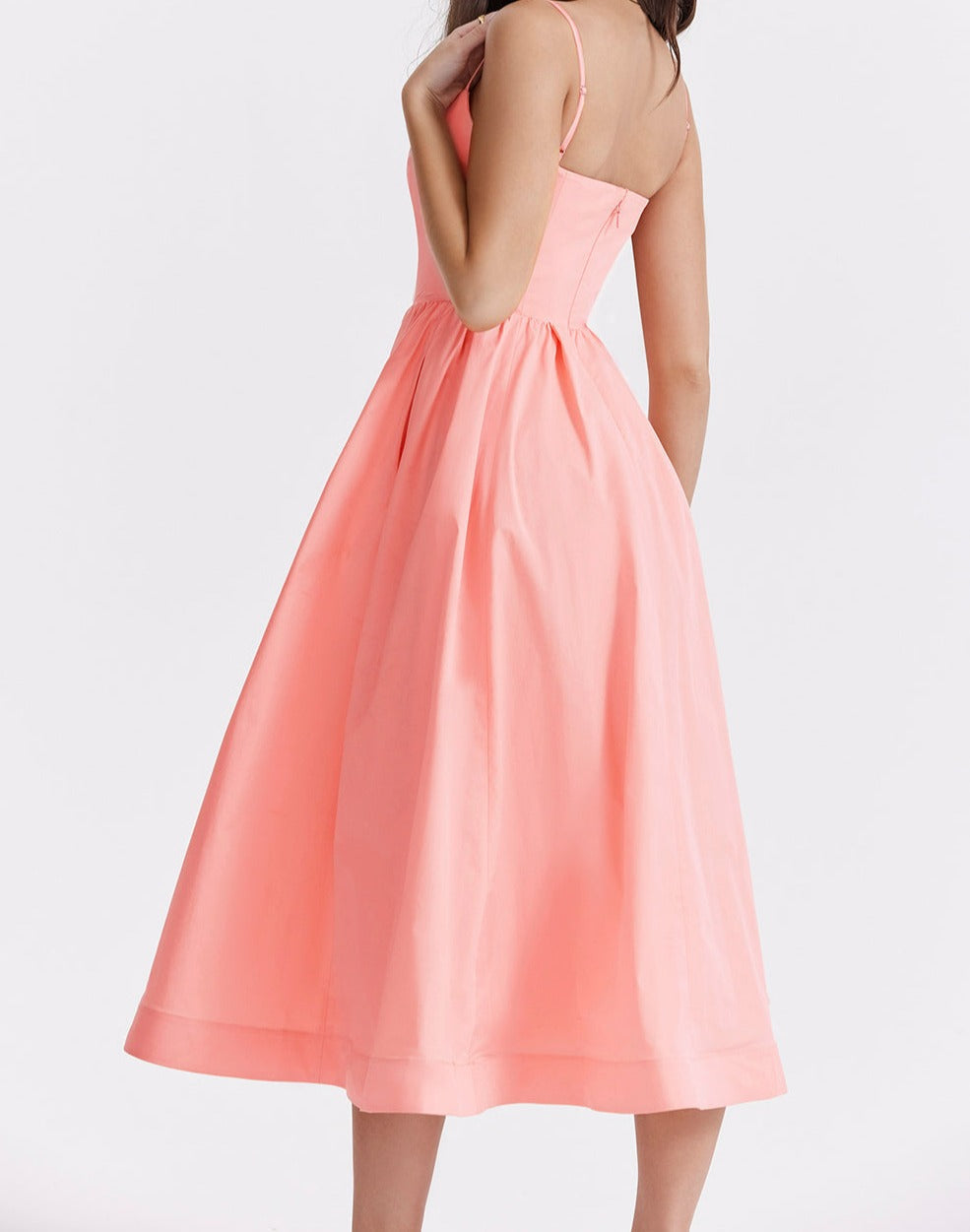 Vintage-Sommerkleid mit eleganter A-Linie und eckigem Ausschnitt