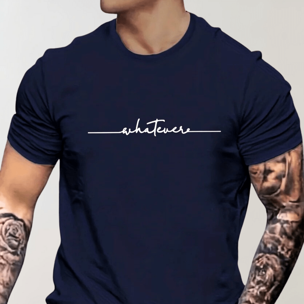 Casual Men's T-shirt with Round Neck