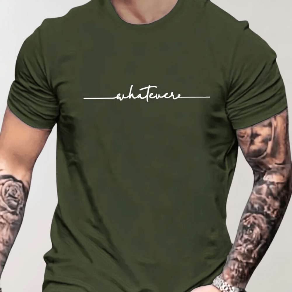 Casual Men's T-shirt with Round Neck