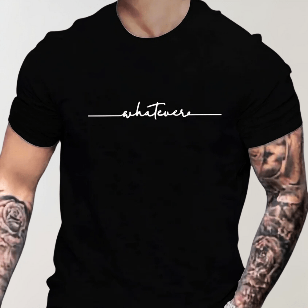 Casual Men's T-shirt with Round Neck