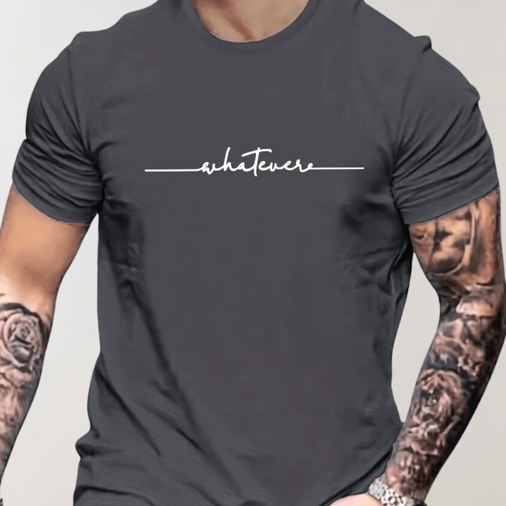 Casual Men's T-shirt with Round Neck