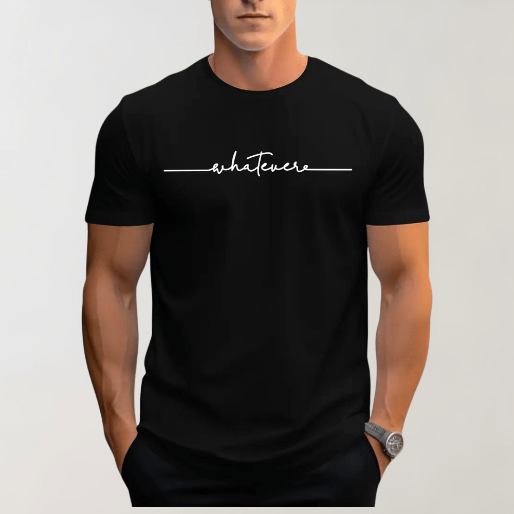 Casual Men's T-shirt with Round Neck