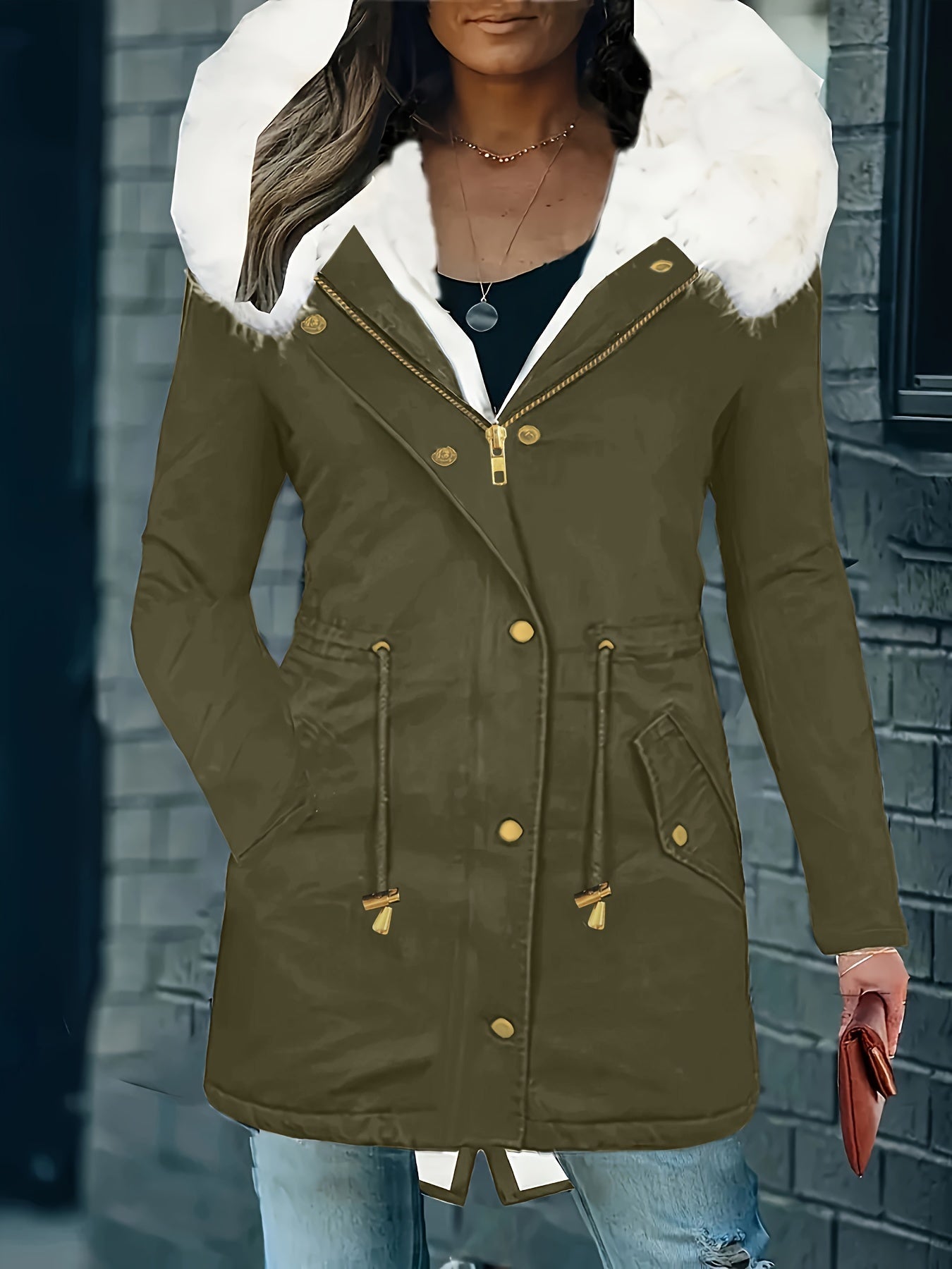 Lotte | Casual jacket with hood and faux fur