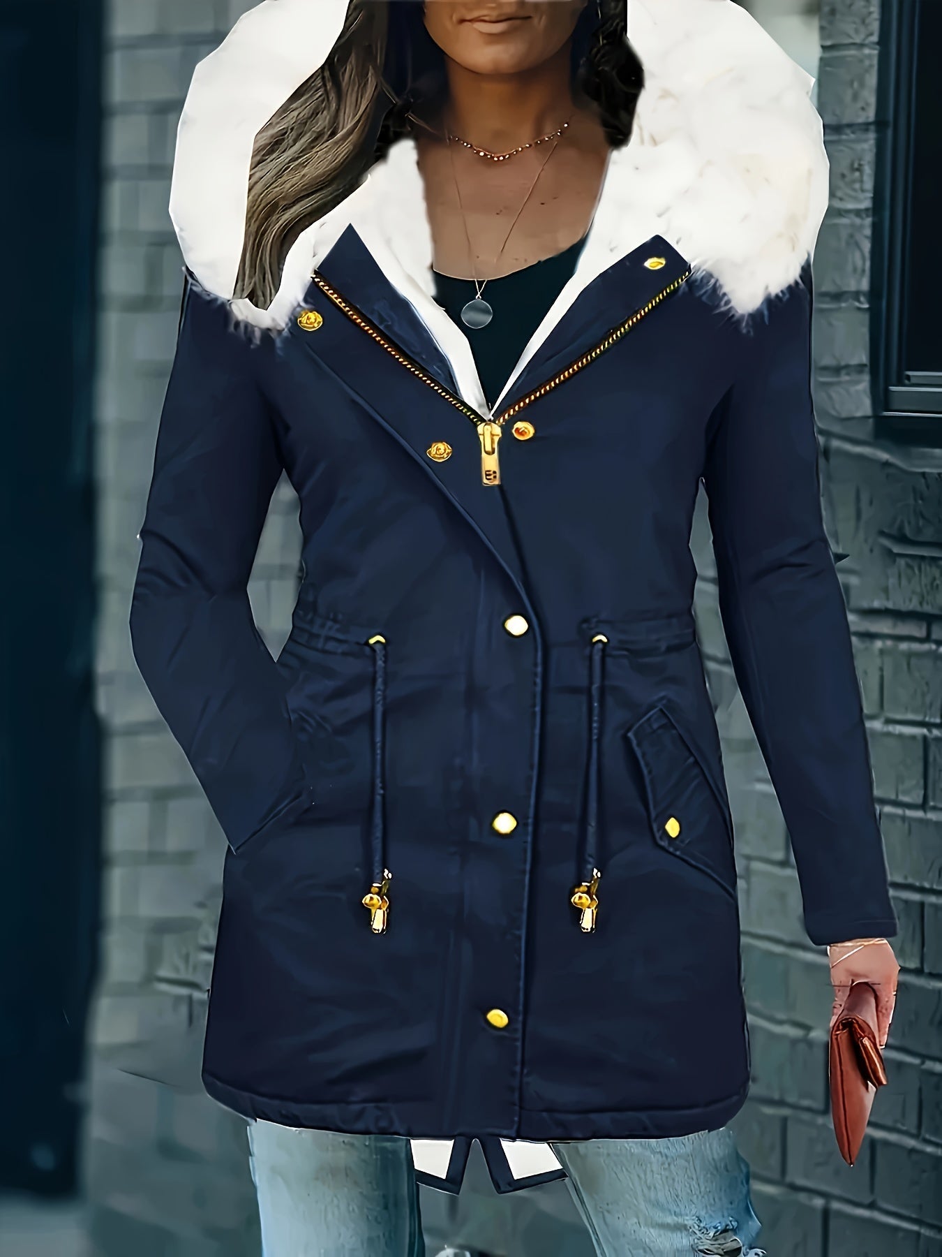 Lotte | Casual jacket with hood and faux fur