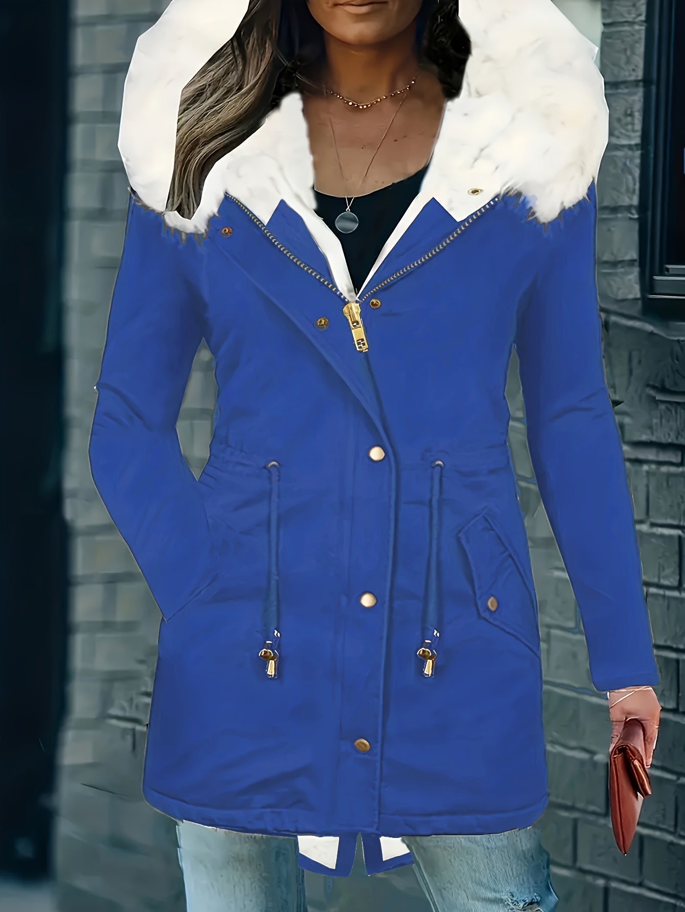 Lotte | Casual jacket with hood and faux fur