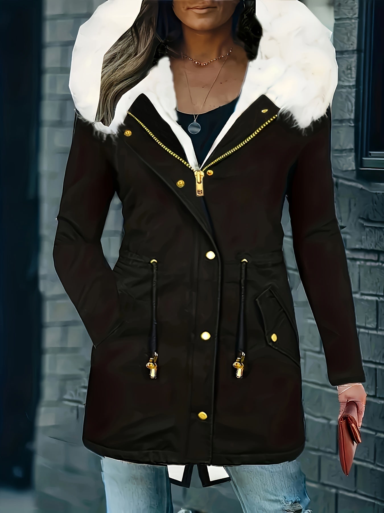 Lotte | Casual jacket with hood and faux fur