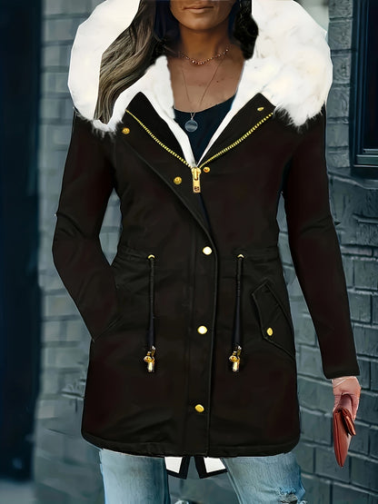 Lotte | Casual jacket with hood and faux fur