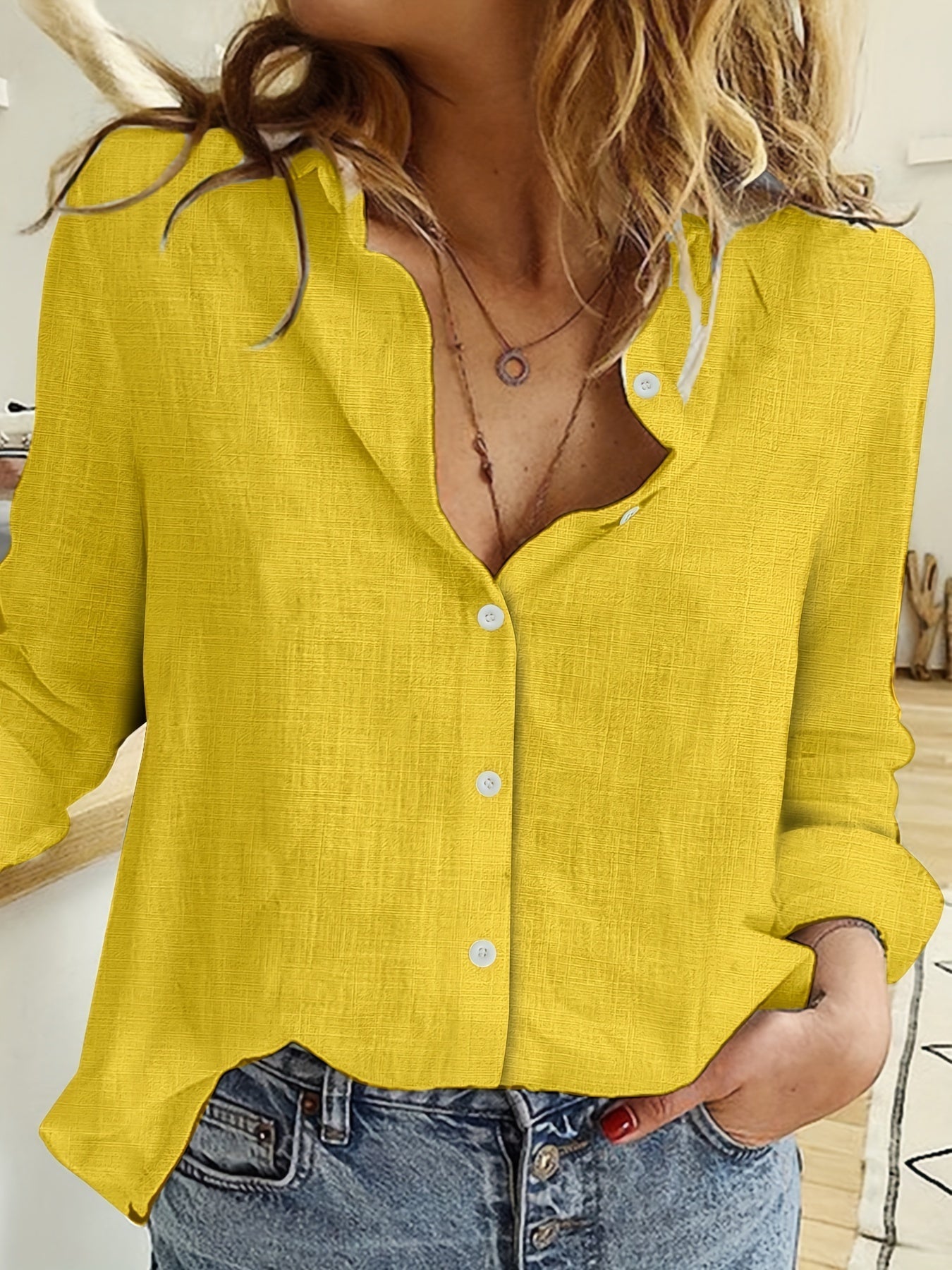 Lotte | Casual linen shirt with long sleeves