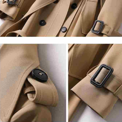 Lotte | Elegant long ladies' coat with double buttons