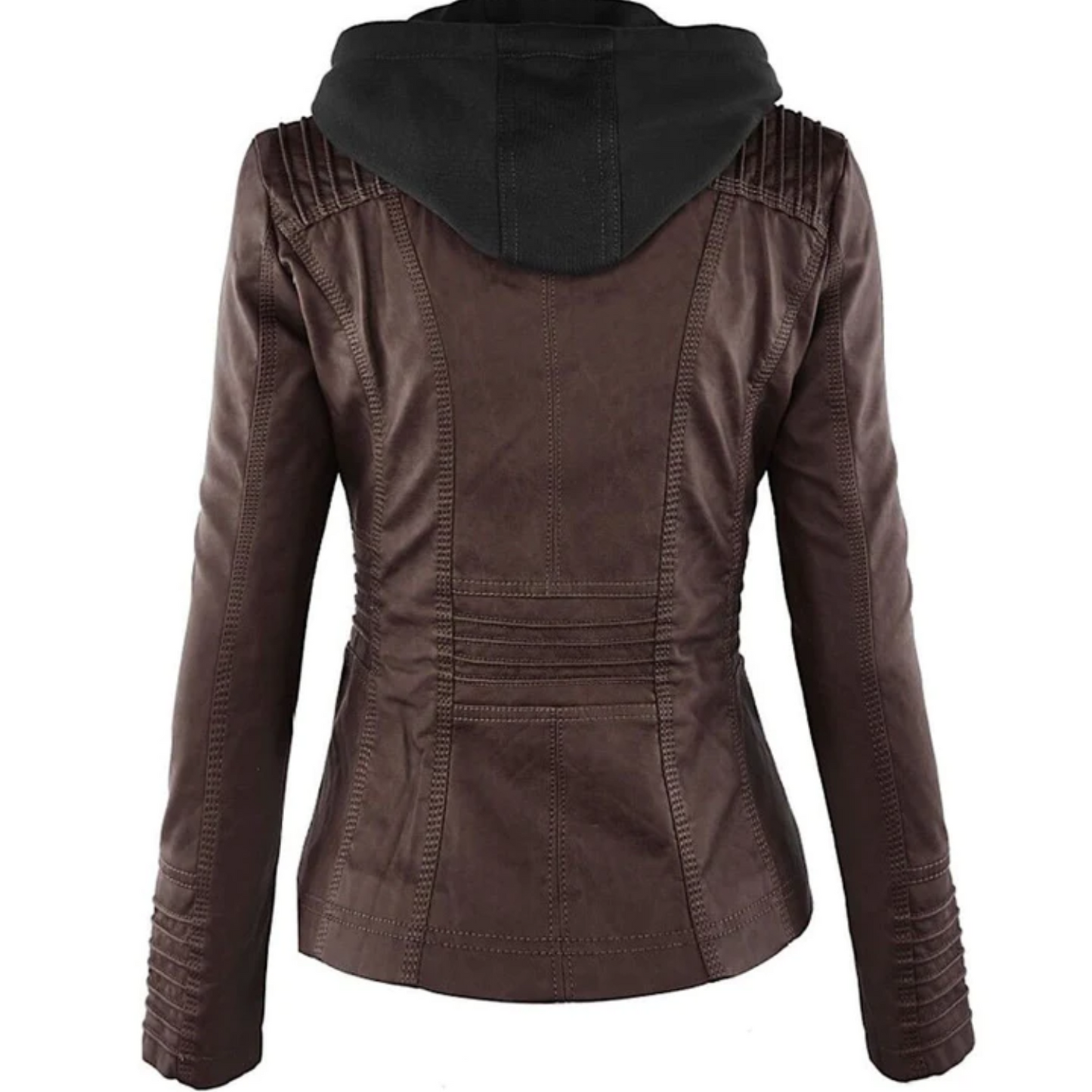 Lotte | Elegant leather women's jacket with hood