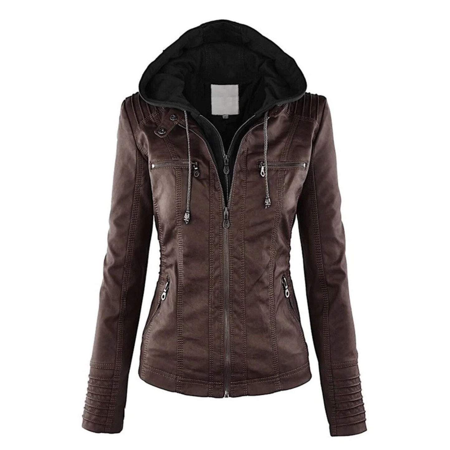 Lotte | Elegant leather women's jacket with hood