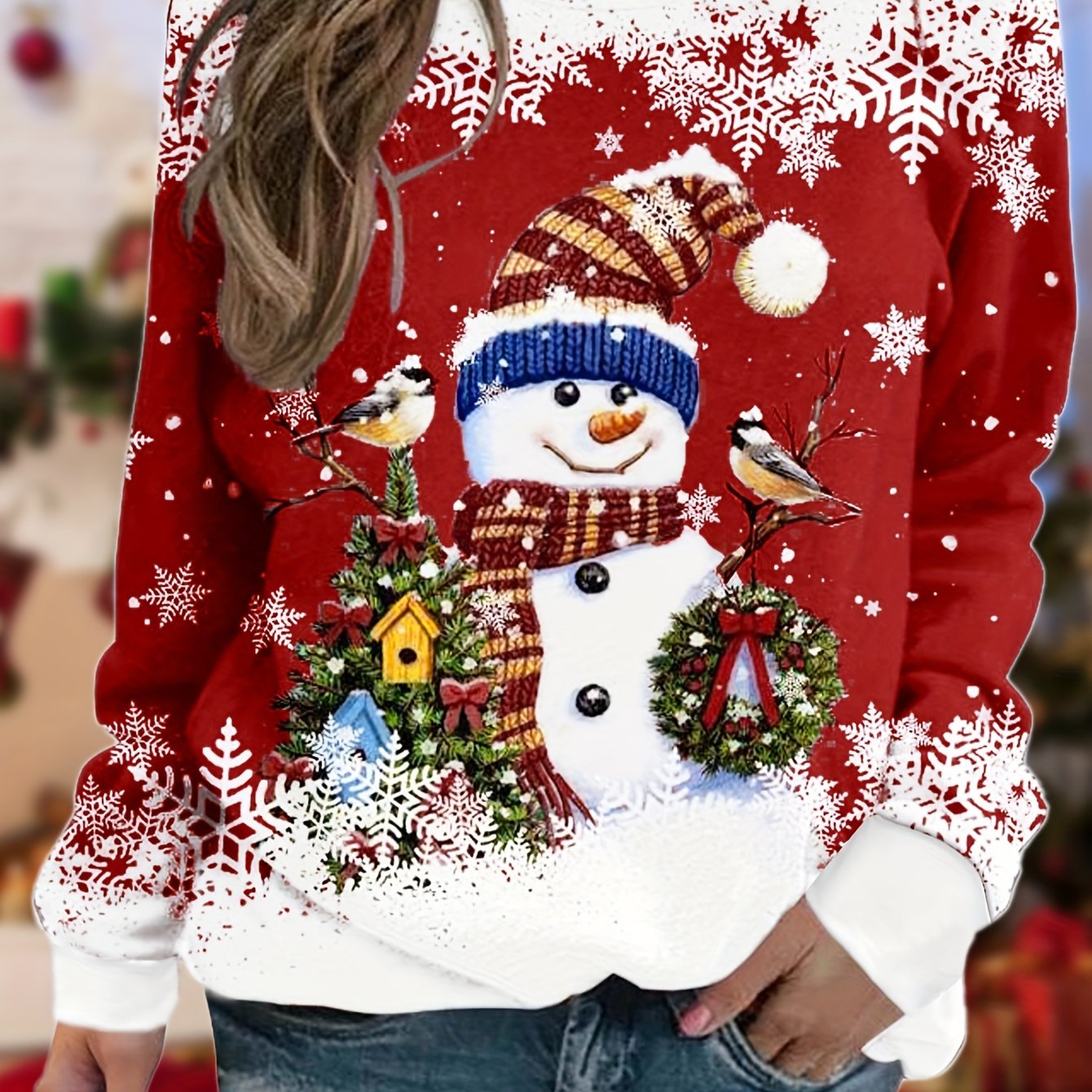 Lotte | Festive Santa Print Women's Sweatshirt