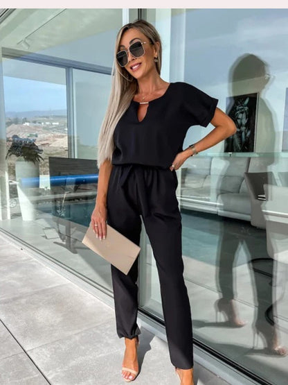 Lotte | Jumpsuit with Short Sleeves and Belt