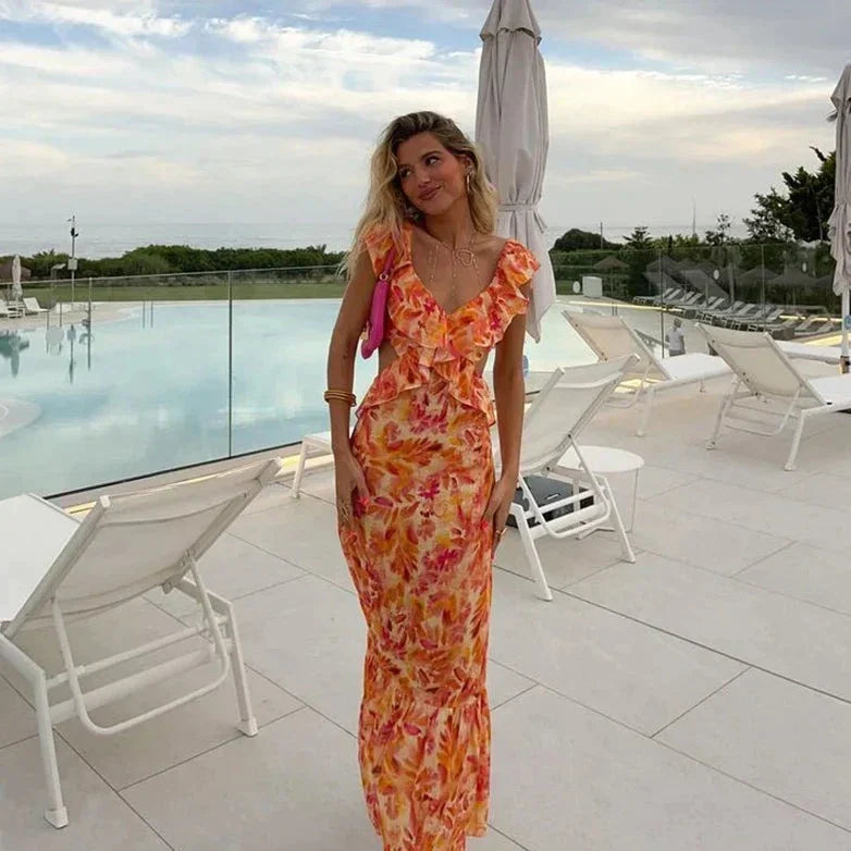 Lotte | Dress with Print and Ruffles