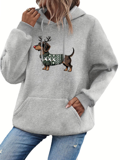 Lotte | Cute Christmas Hoodie with Dachshund Print