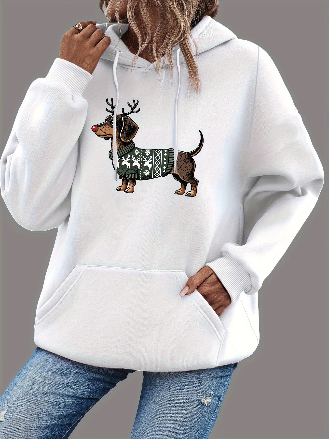 Lotte | Cute Christmas Hoodie with Dachshund Print