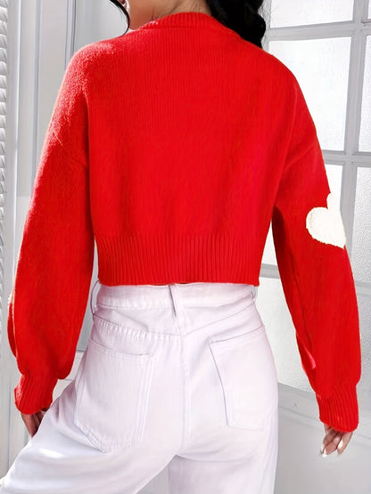 Lotte | Cardigan with Heart Pattern and Open Front