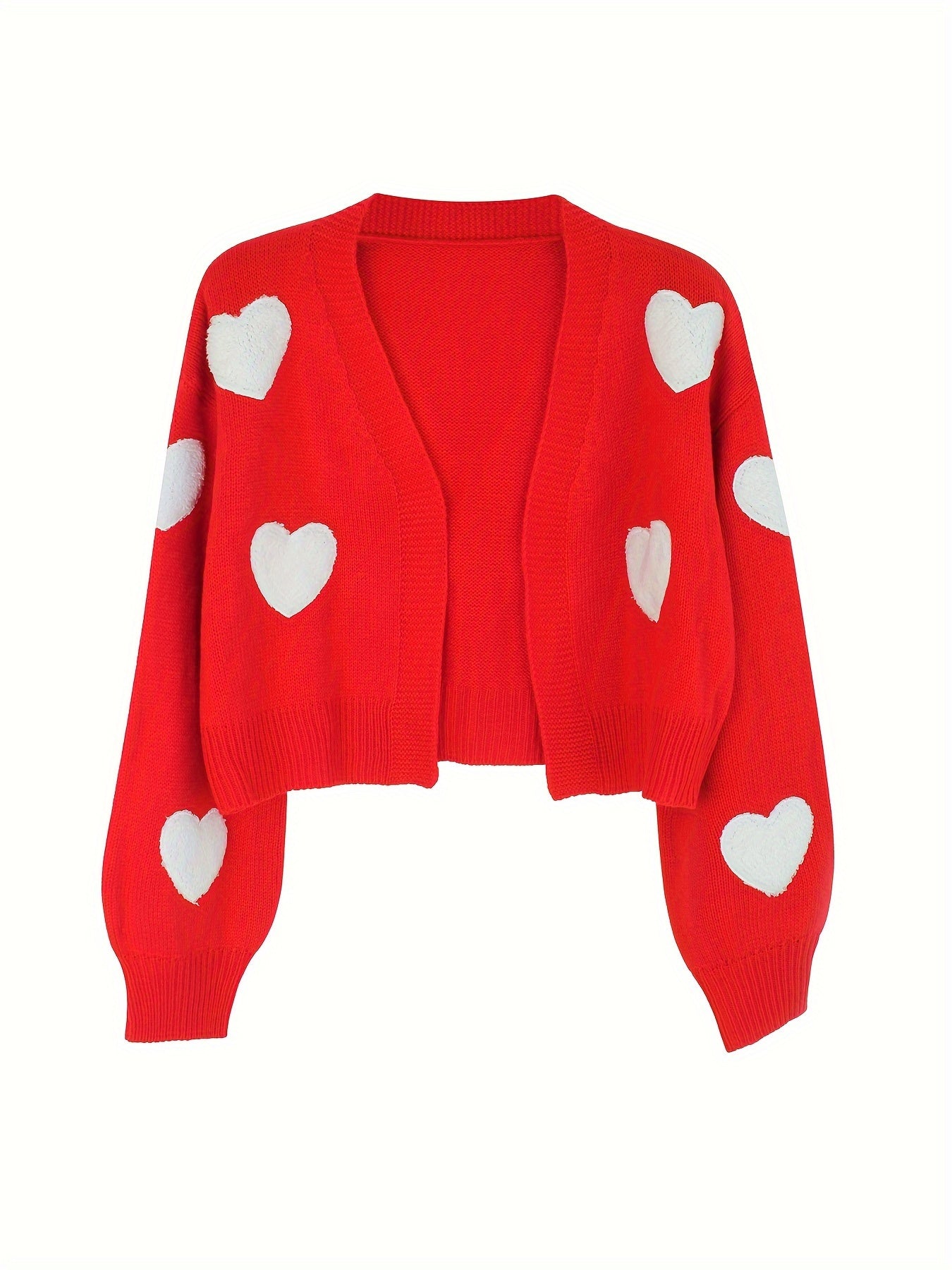 Lotte | Cardigan with Heart Pattern and Open Front