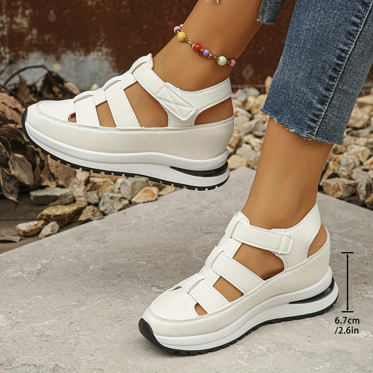 Lotte | Soft Sole Platform Sandals with Round Toe