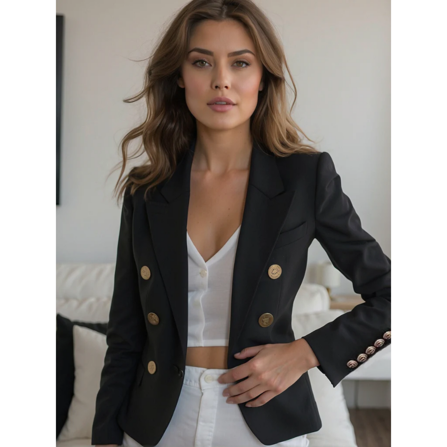 Louise | Comfortable blazer with cotton buttons