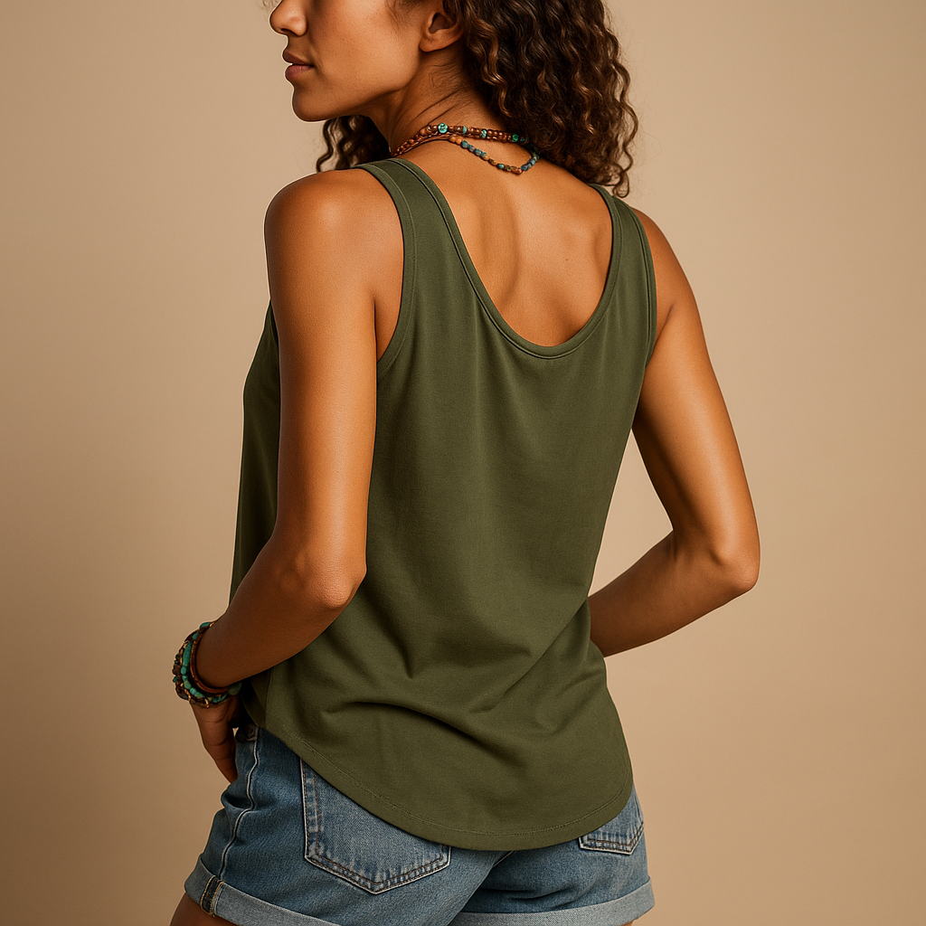 Sleeveless Lightweight Shirt with Buttons