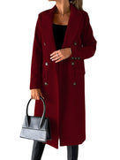 Trench lungo classico da donna con revers e doppia abbottonatura